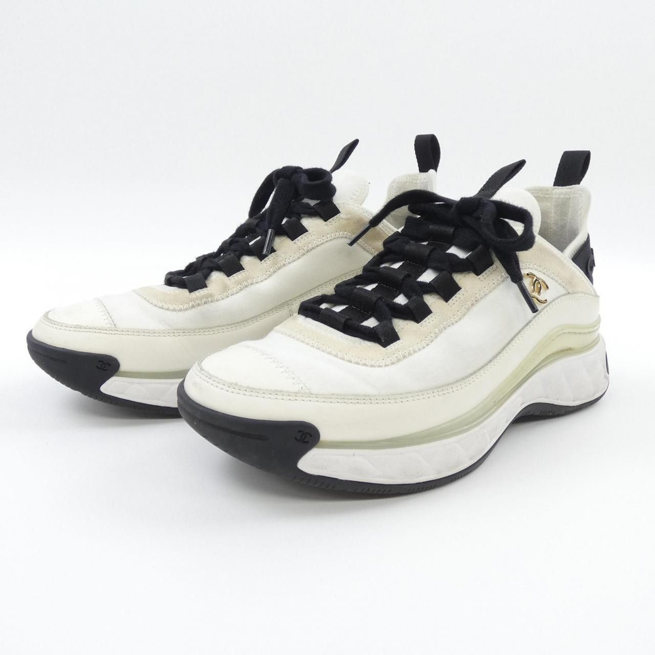 Chanel Chanel Chanel Fabric Calfskin Sneakers Textile Shoes G35617Y53646 DUTY FREE for USA Size ONE SIZE - 3 Thumbnail
