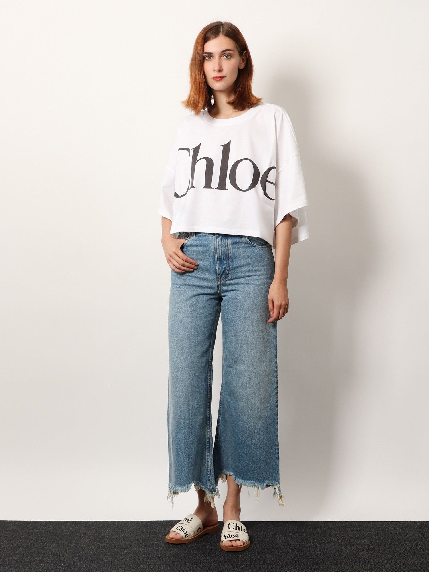 Chloe Cotton T-Shirt With Maxi Logo On The Front Size XS / US 0-2 / IT 36-38 - 2 Thumbnail
