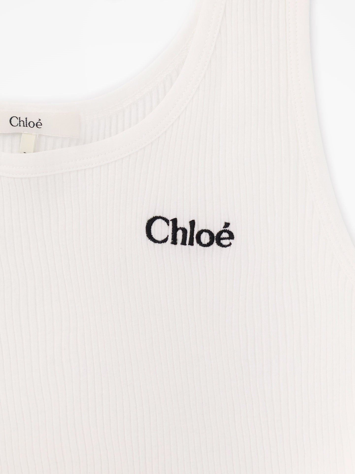 Chloe Ribbed Cotton Tank Top Size M / US 6-8 / IT 42-44 - 5 Thumbnail