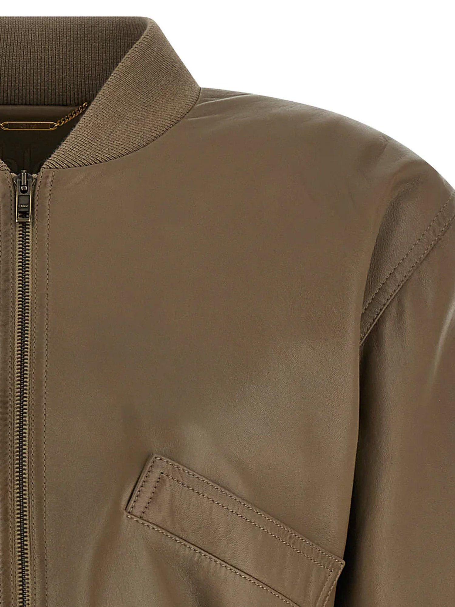 Chloe Crop Fit Leather Jacket Size M / US 6-8 / IT 42-44 - 3 Thumbnail