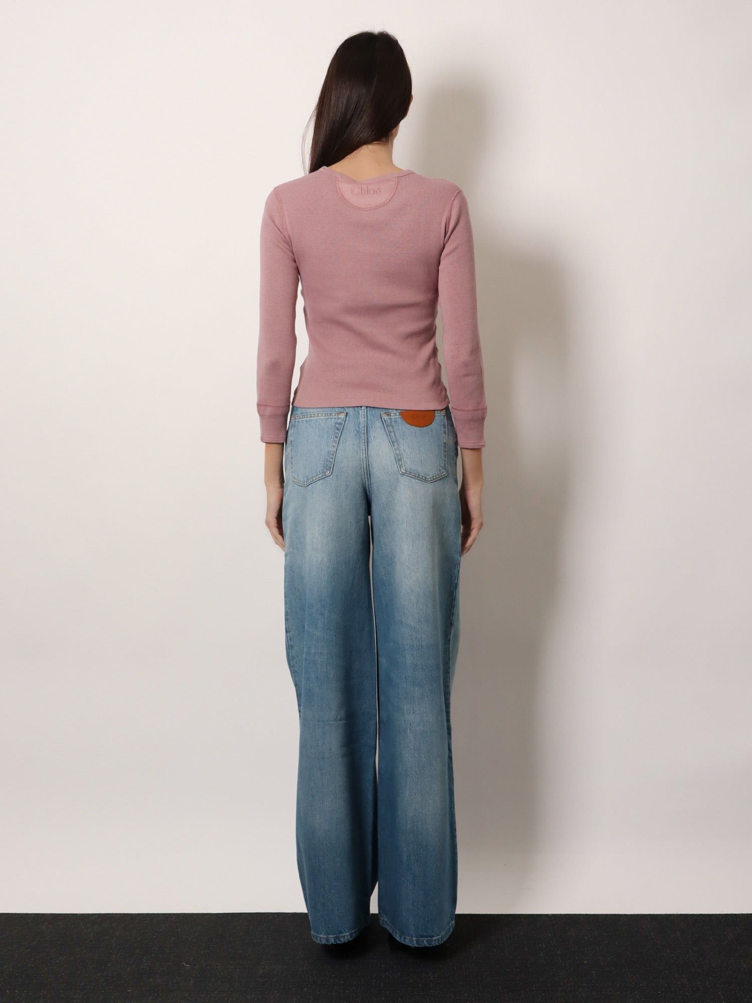 Chloe Ribbed Cotton T-Shirt Size S / US 4 / IT 40 - 5 Thumbnail