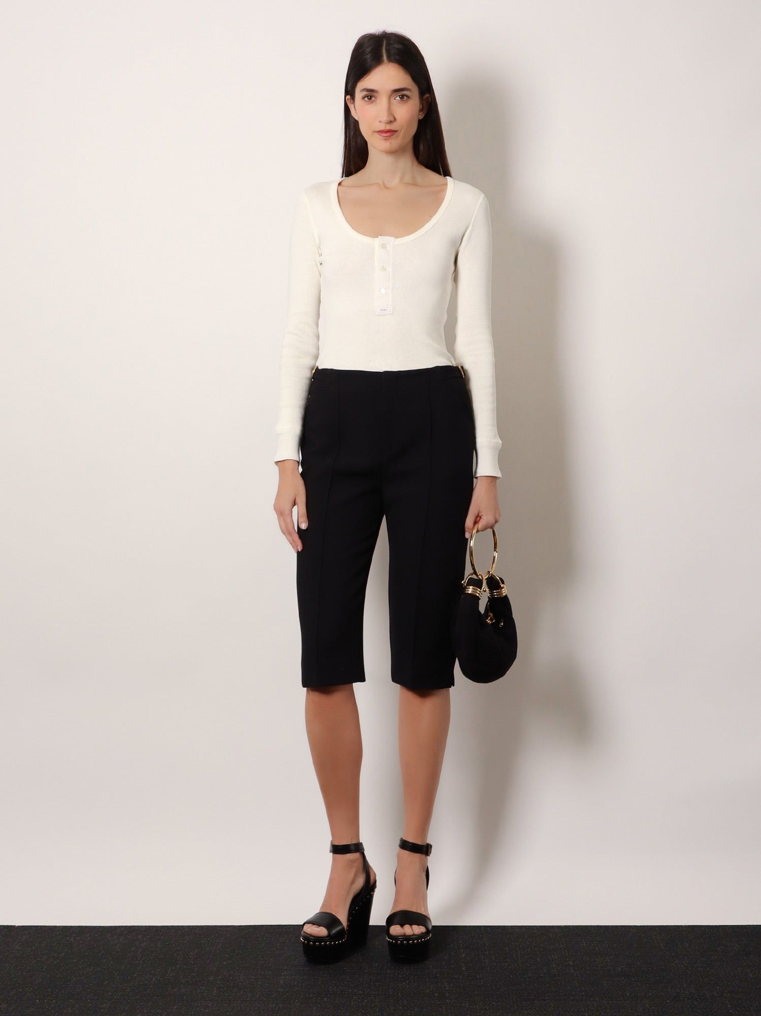 Chloe Wool Capri Trousers Size 28" / US 6 / IT 42 - 4 Thumbnail
