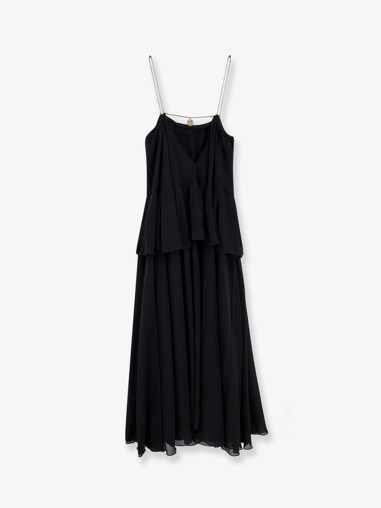 Chloe Flounced Silk Long Dress Size M / US 6-8 / IT 42-44 - 4 Thumbnail