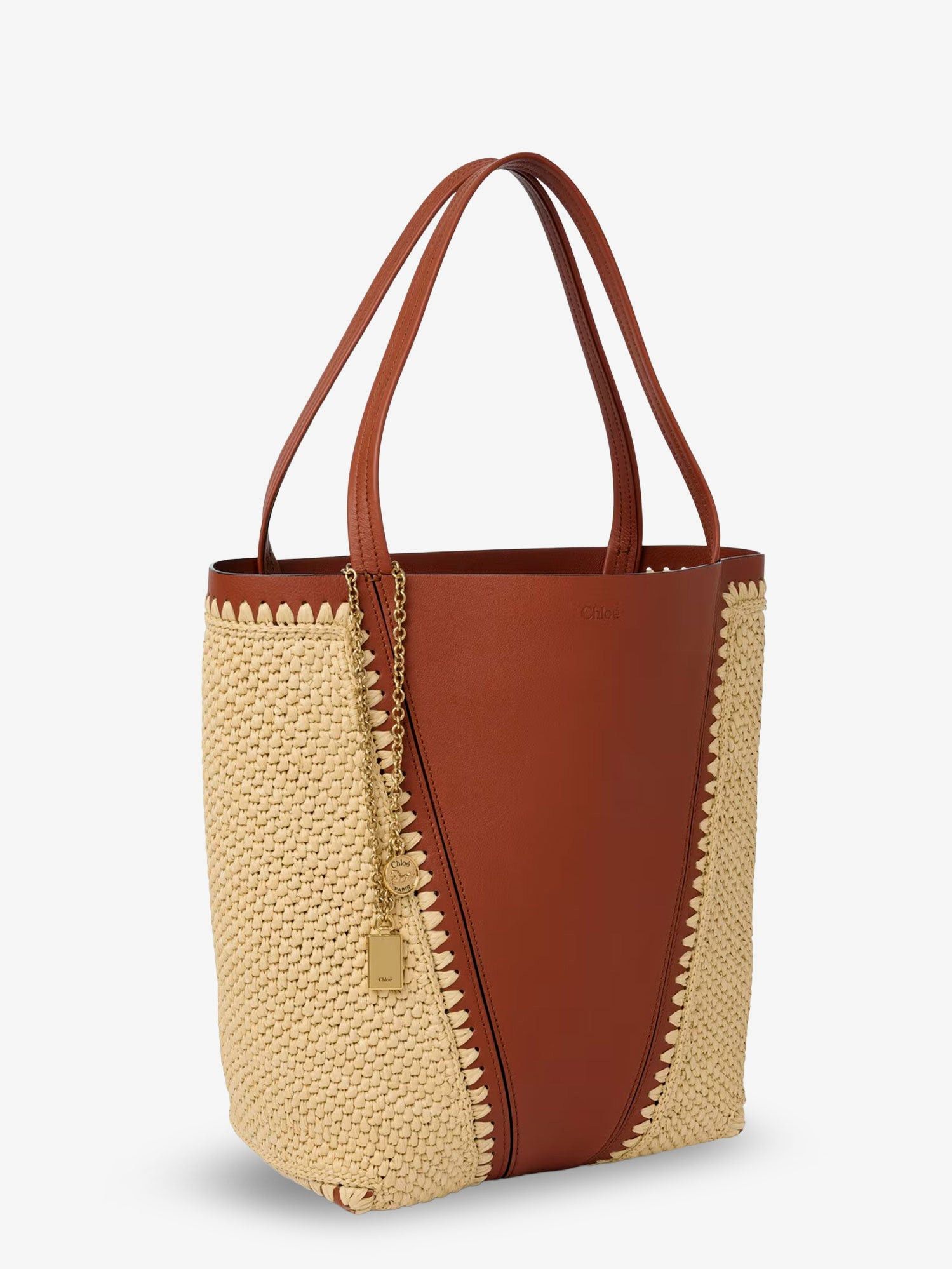 Chloe Chloe Spin Leather And Raffia Shoulder Bag Size ONE SIZE - 3 Thumbnail