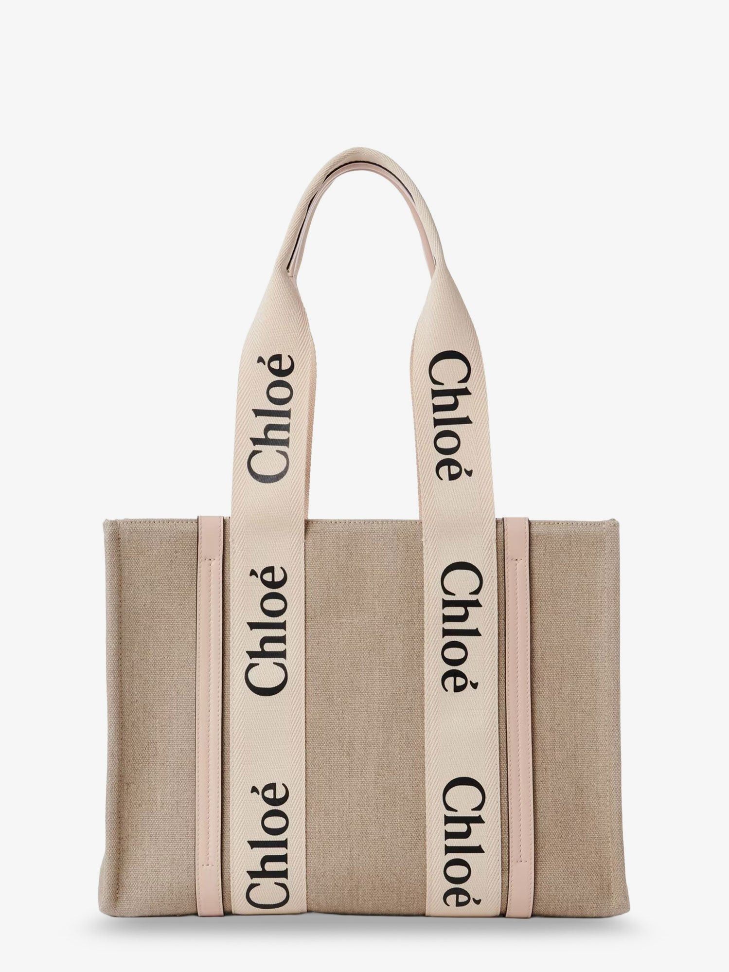 Chloe Woody Linen Shoulder Bag With Leather Inserts Size ONE SIZE - 2 Thumbnail