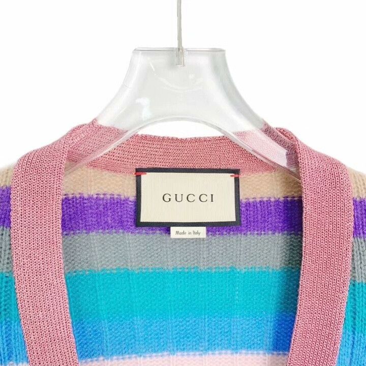 Gucci Gucci Striped V-Neck Knit Cardigan Size S / US 4 / IT 40 - 4 Thumbnail