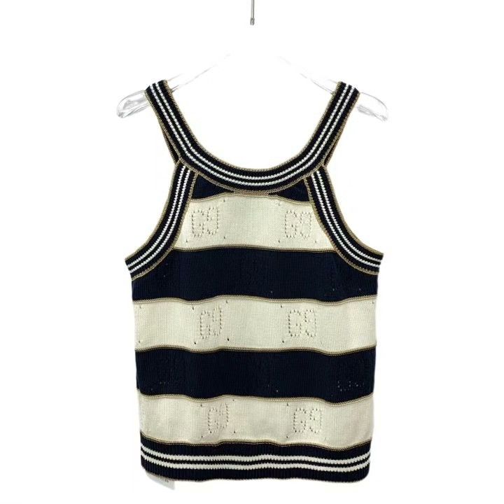 Gucci Gucci Striped Double G Hollow-Out Cotton Camisole Size XS / US 0-2 / IT 36-38 - 2 Thumbnail
