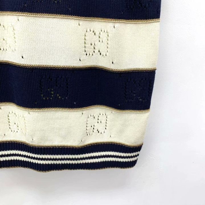 Gucci Gucci Striped Double G Hollow-Out Cotton Camisole Size XS / US 0-2 / IT 36-38 - 4 Thumbnail
