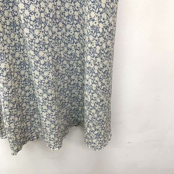 Celine Celine Blue Floral Silk Short-Sleeve Dress Size XXS / US 00 / IT 34 - 5 Thumbnail