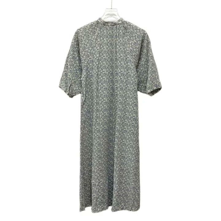 Celine Celine Blue Floral Silk Short-Sleeve Dress Size XXS / US 00 / IT 34 - 2 Thumbnail