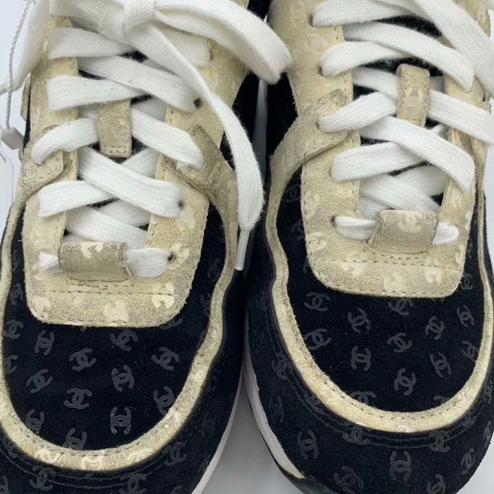 Chanel Chanel Logo Print Lace-Up Casual Sneakers Size US 4 / IT 34 - 8 Thumbnail