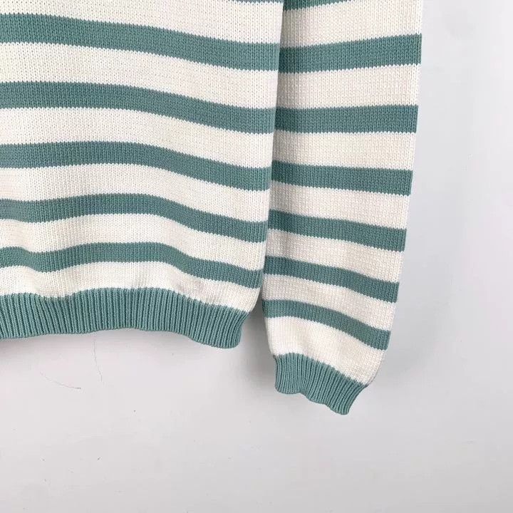 Max Mara Maxmara Striped Logo Embroidery Cotton Sweater Size M / US 6-8 / IT 42-44 - 5 Thumbnail