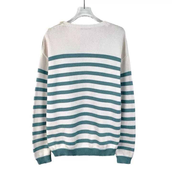 Max Mara Maxmara Striped Logo Embroidery Cotton Sweater Size M / US 6-8 / IT 42-44 - 2 Thumbnail