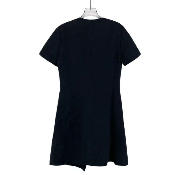 Dior Dior Black Side Button Cotton Dress Size XXS / US 00 / IT 34 - 2 Thumbnail