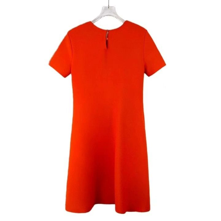 Dior Dior Orange Tie Design Crew Neck Dress Size XS / US 0-2 / IT 36-38 - 2 Thumbnail