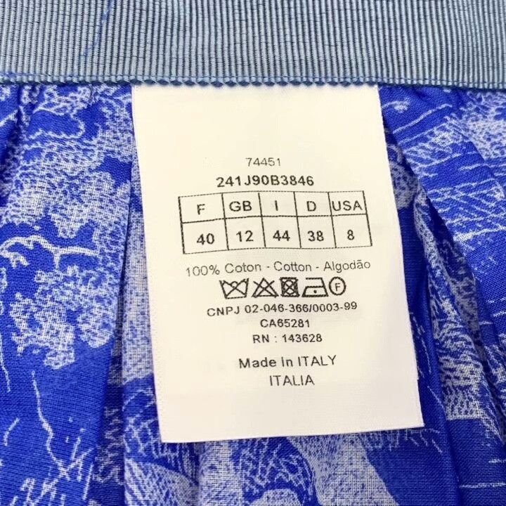Dior Dior Blue Animal Jungle Print Cotton Pleated Skirt Size 40" / US 18 - 6 Thumbnail