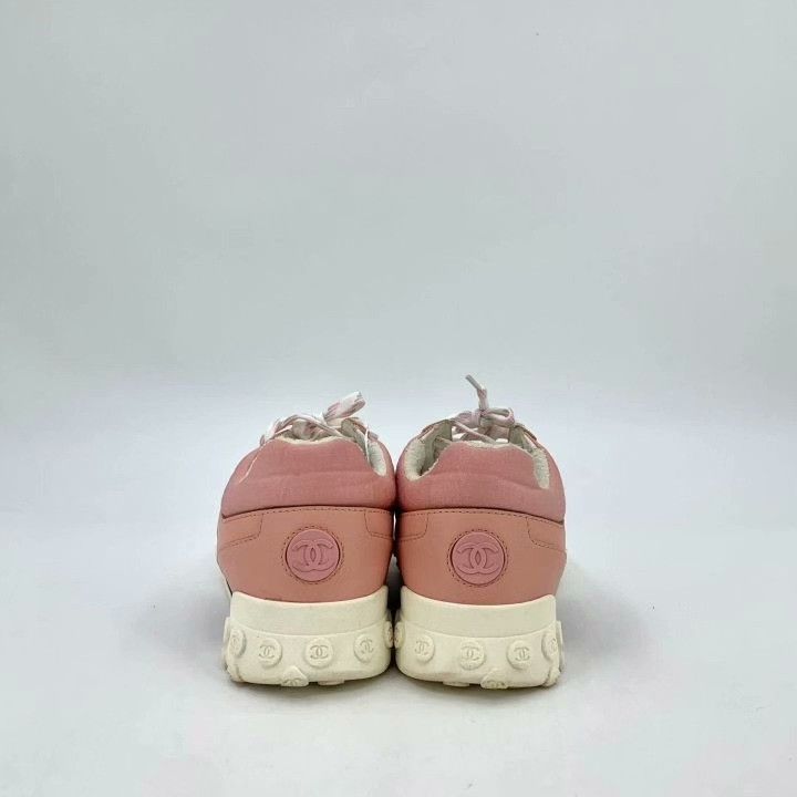 Chanel Chanel Logo Pink Casual Flat Sneakers Size US 5.5 / IT 35.5 - 4 Thumbnail