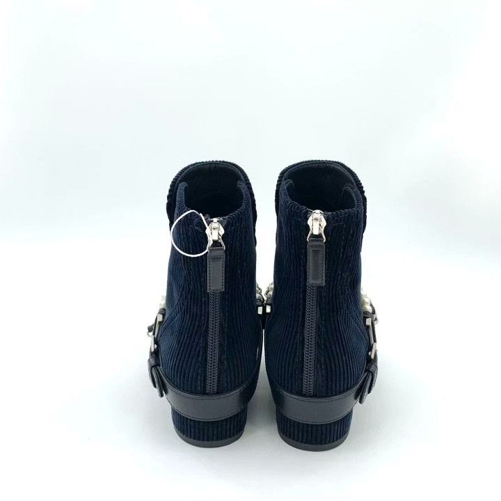 Chanel Chanel 36 Black Velvet Pearl Short Boots Size US 5 / IT 35 - 4 Thumbnail
