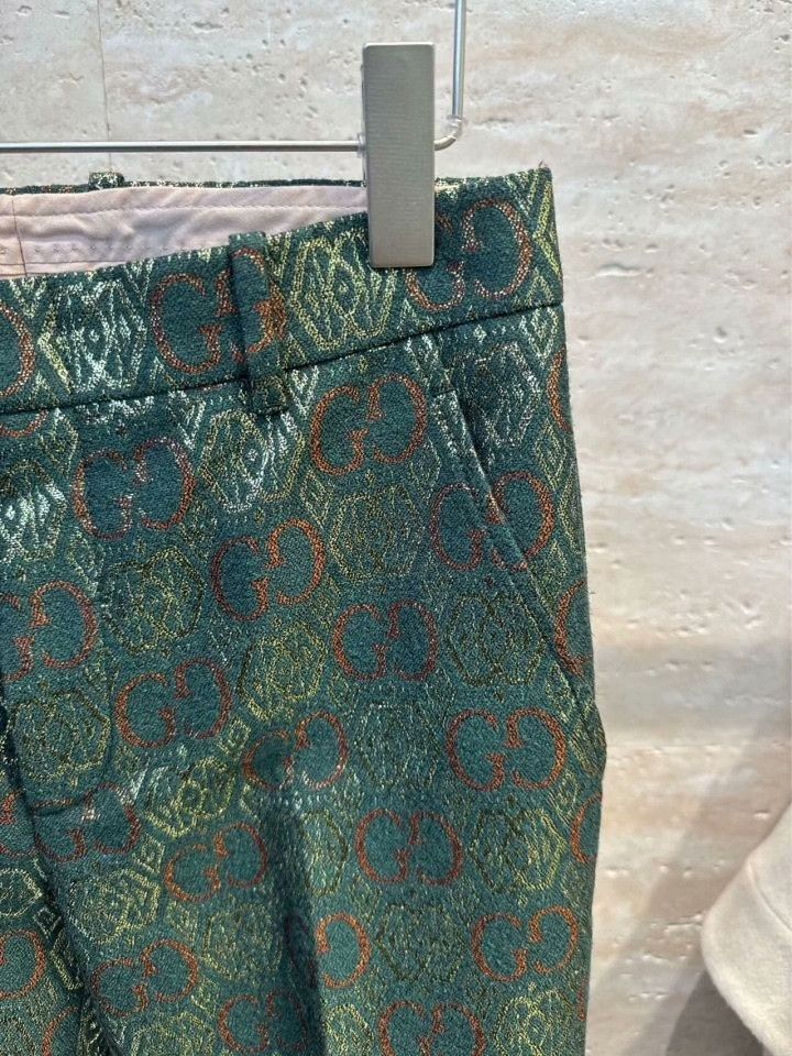 Gucci Gucci Green GG Monogram Casual Pants Size 38" / US 16 / IT 52 - 2 Thumbnail