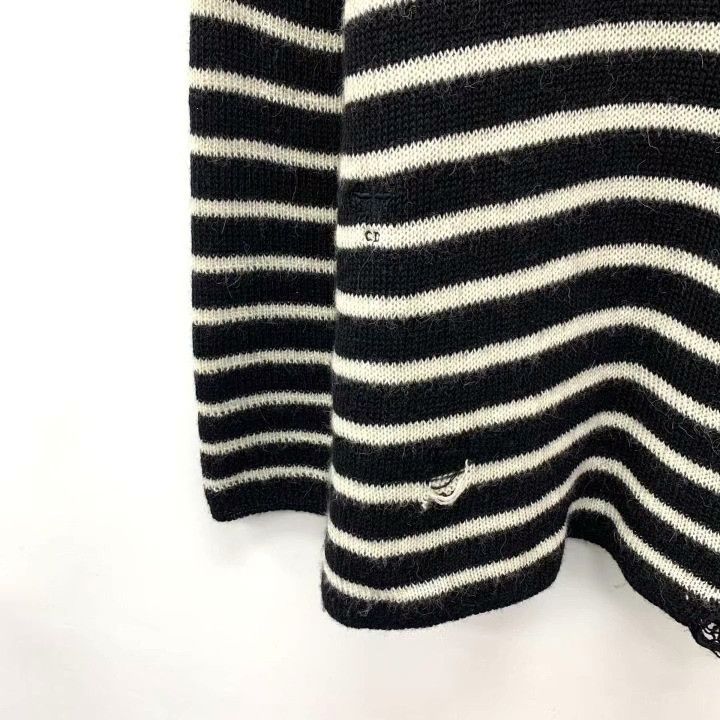 Dior Dior 24 Color-Block Hole Striped Alpaca Sweater Size XXS / US 00 / IT 34 - 4 Thumbnail