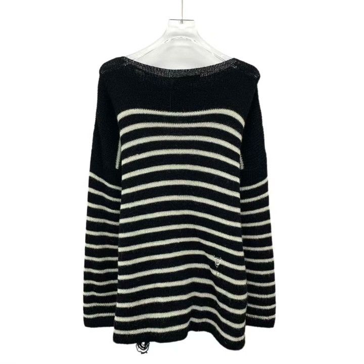 Dior Dior 24 Color-Block Hole Striped Alpaca Sweater Size XXS / US 00 / IT 34 - 2 Thumbnail