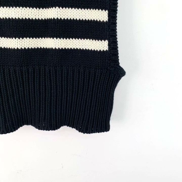 Dior Dior Black Stripe Cotton Sleeveless Knit Vest Size XS / US 0-2 / IT 36-38 - 4 Thumbnail