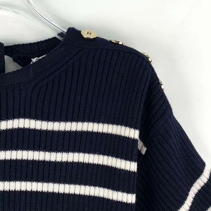 Dior Dior Striped Wool Back Cutout Sweater Size XXS / US 00 / IT 34 - 3 Thumbnail