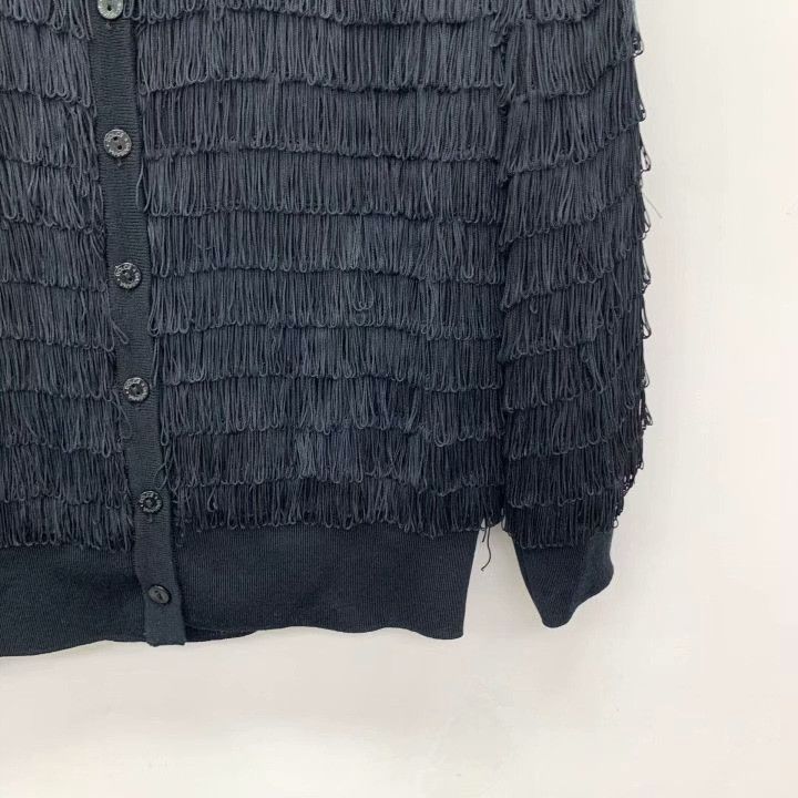 Dolce & Gabbana Dolce Gabbana Black Fringe Knit Coat Size M / US 6-8 / IT 42-44 - 4 Thumbnail