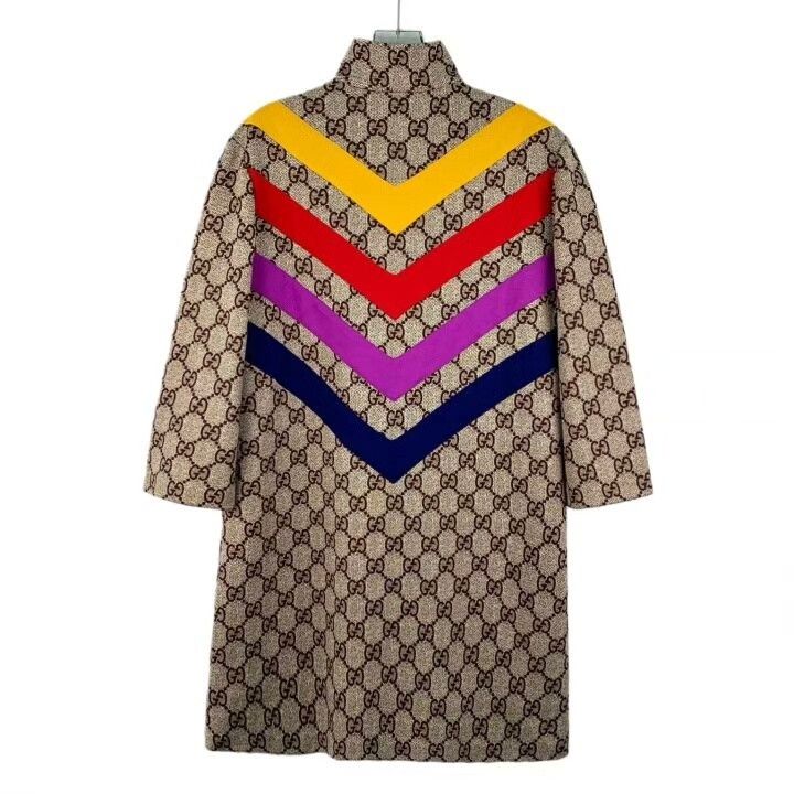 Gucci Gucci Brown Logo Striped Zip Dress Size XS / US 0-2 / IT 36-38 - 2 Thumbnail