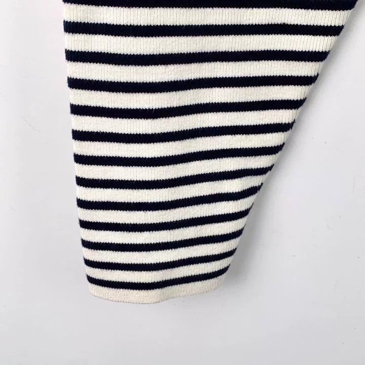 Celine Celine Striped Logo Embroidered Cotton Sweater Size L / US 10 / IT 46 - 5 Thumbnail