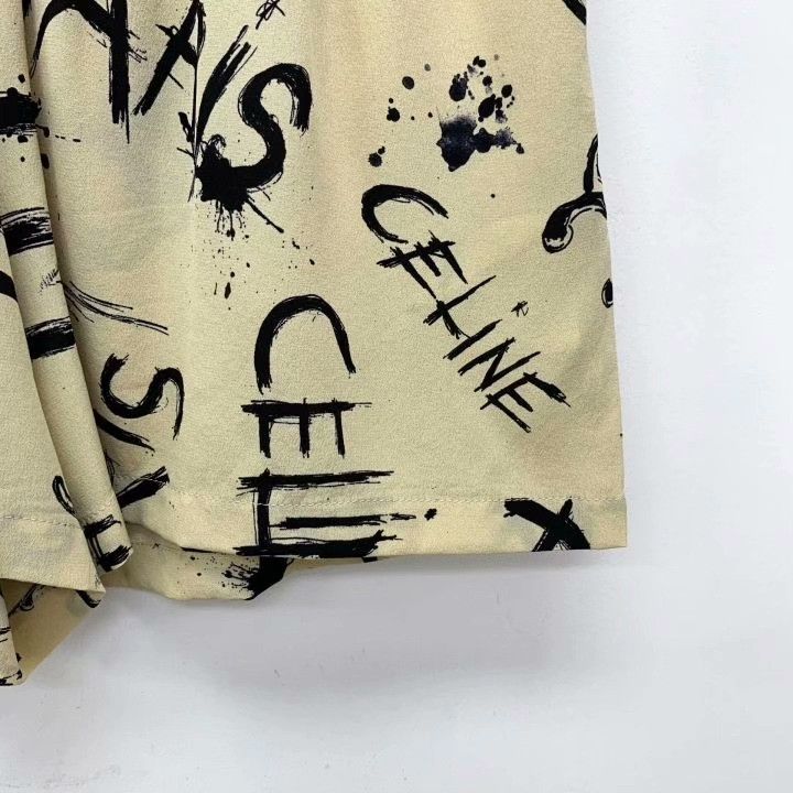 Celine Celine Logo Letter Print Silk Casual Shorts Size 34" / US 12 / IT 48 - 4 Thumbnail