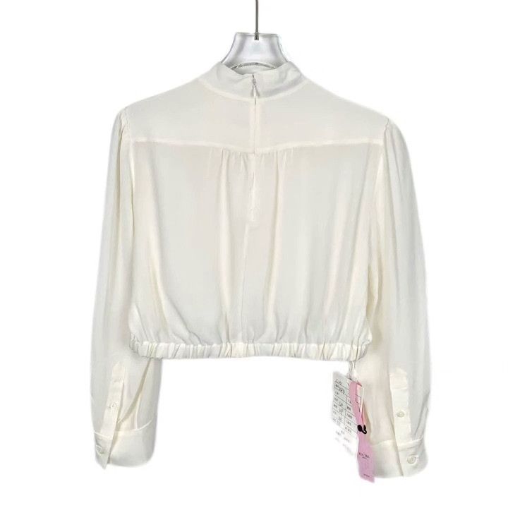 Prada Prada Silk Bow Triangle Logo Shirt Size S / US 4 / IT 40 - 2 Thumbnail