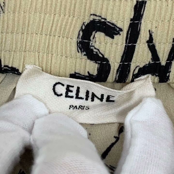 Celine Celine Logo Graffiti Print Silk Casual Shorts Size 34" / US 12 / IT 48 - 5 Thumbnail