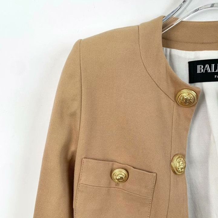 Balmain Balmain Brown Gold Button Cotton Jacket Size XXS / US 00 / IT 34 - 3 Thumbnail