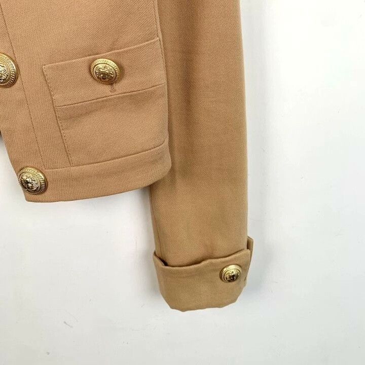 Balmain Balmain Brown Gold Button Cotton Jacket Size XXS / US 00 / IT 34 - 4 Thumbnail