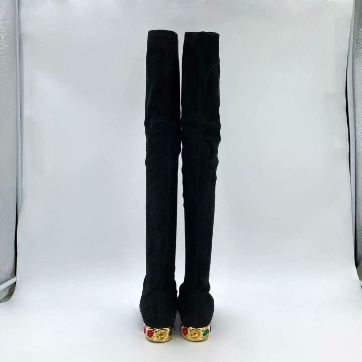 Casadei Cesare Casadei Black Over-the-Knee Boots Size US 6 / IT 36 - 4 Thumbnail