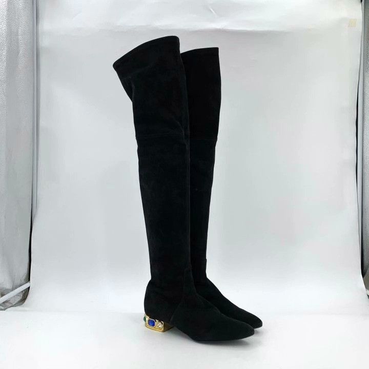 Casadei Cesare Casadei Black Over-the-Knee Boots Size US 6 / IT 36 - 2 Thumbnail