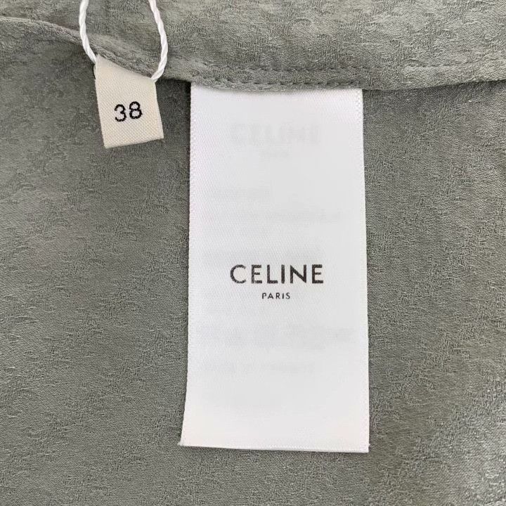 Celine Celine Gray Triomphe Print Silk Shirt Size S / US 4 / IT 40 - 7 Thumbnail