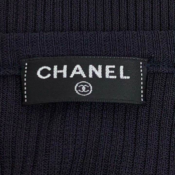 Chanel Chanel Black Silk Embroidered Short Sleeve Knit Size XS / US 0-2 / IT 36-38 - 5 Thumbnail