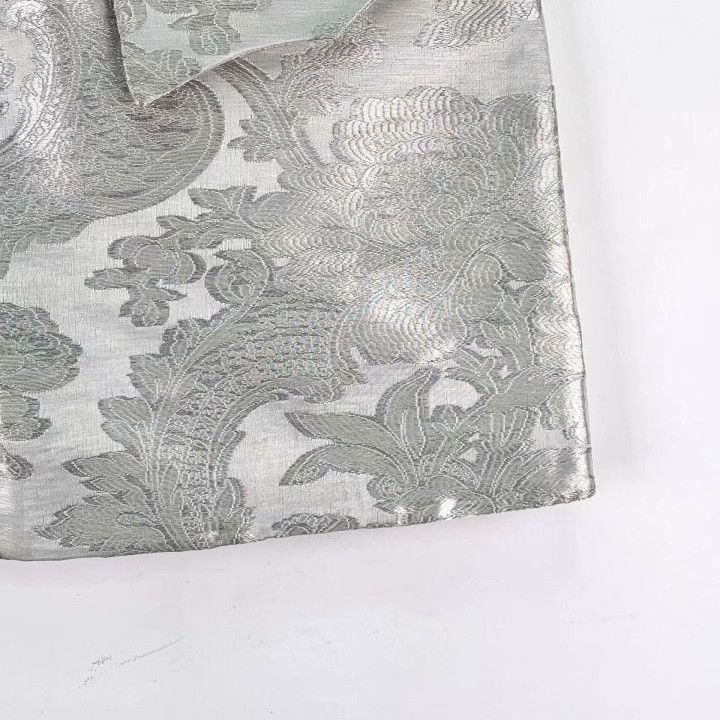 Louis Vuitton Louis Vuitton Silver Floral Embossed A-line Skirt Size 38" / US 16 / IT 52 - 4 Thumbnail