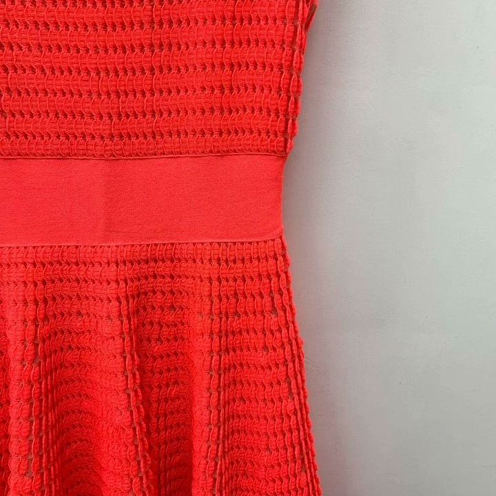 Dior Dior Orange Hollow Embroidery Sleeveless Dress Size S / US 4 / IT 40 - 4 Thumbnail