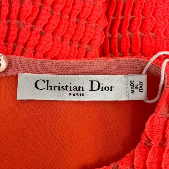 Dior Dior Orange Hollow Embroidery Sleeveless Dress Size S / US 4 / IT 40 - 6 Thumbnail