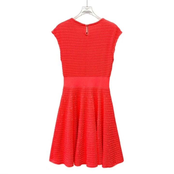 Dior Dior Orange Hollow Embroidery Sleeveless Dress Size S / US 4 / IT 40 - 2 Thumbnail