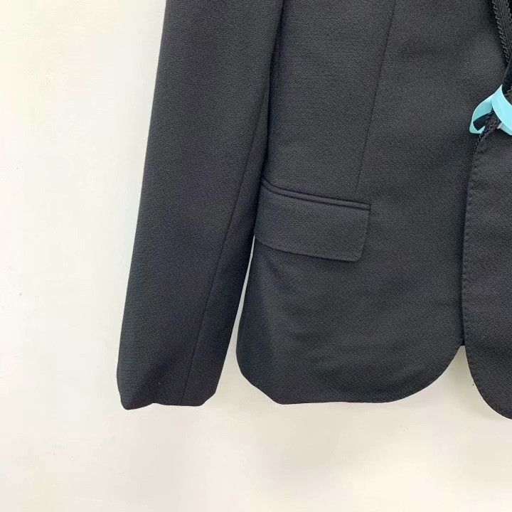 Yves Saint Laurent Yves Saint Laurent Black Wool V-Neck Blazer Size S / US 4 / IT 40 - 4 Thumbnail