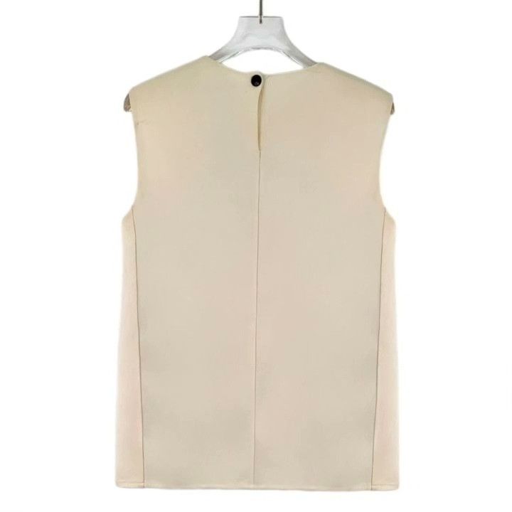 Celine Celine Nude Silk Zip Sleeveless Top Size XXS / US 00 / IT 34 - 2 Thumbnail