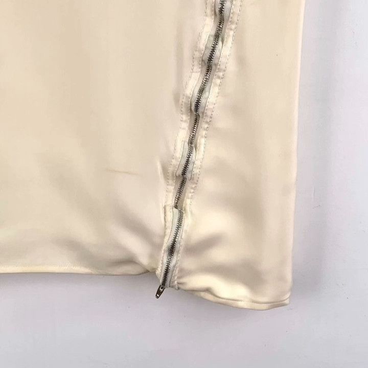 Celine Celine Nude Silk Zip Sleeveless Top Size XXS / US 00 / IT 34 - 4 Thumbnail