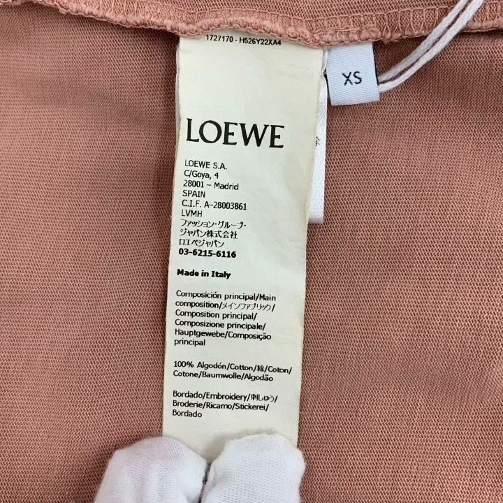 Loewe Loewe Pink Logo Embroidered Cotton T-shirt Size XS / US 0-2 / IT 36-38 - 6 Thumbnail