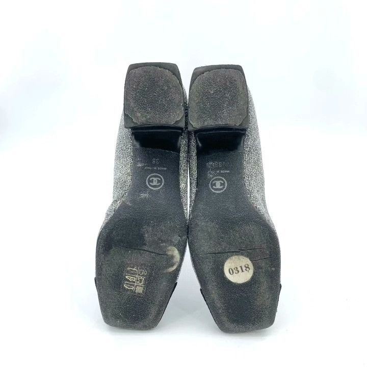 Chanel Chanel Silver Gray Sequin High Boots Size US 7 / IT 37 - 5 Thumbnail