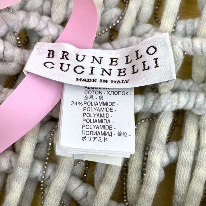 Brunello Cucinelli Brunello Cucinelli Beaded Cotton Openwork Top Size L / US 10 / IT 46 - 5 Thumbnail