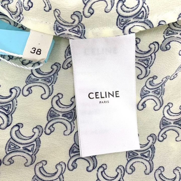 Celine Celine Triomphe Print Silk Short Sleeve Shirt Size S / US 4 / IT 40 - 6 Thumbnail